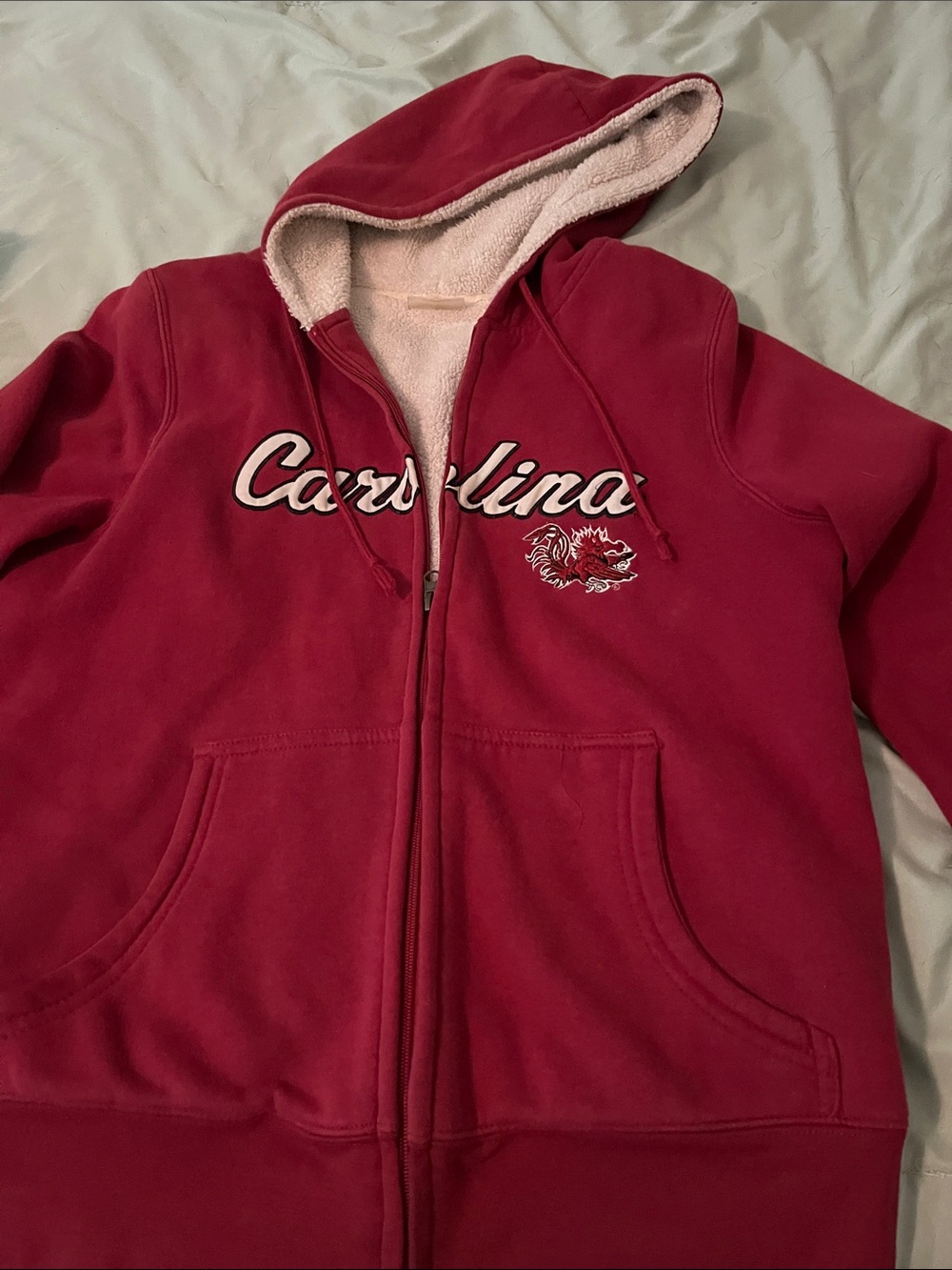 Knights Apparel Red Sherpa-Lined Zip Hoodie for Kids